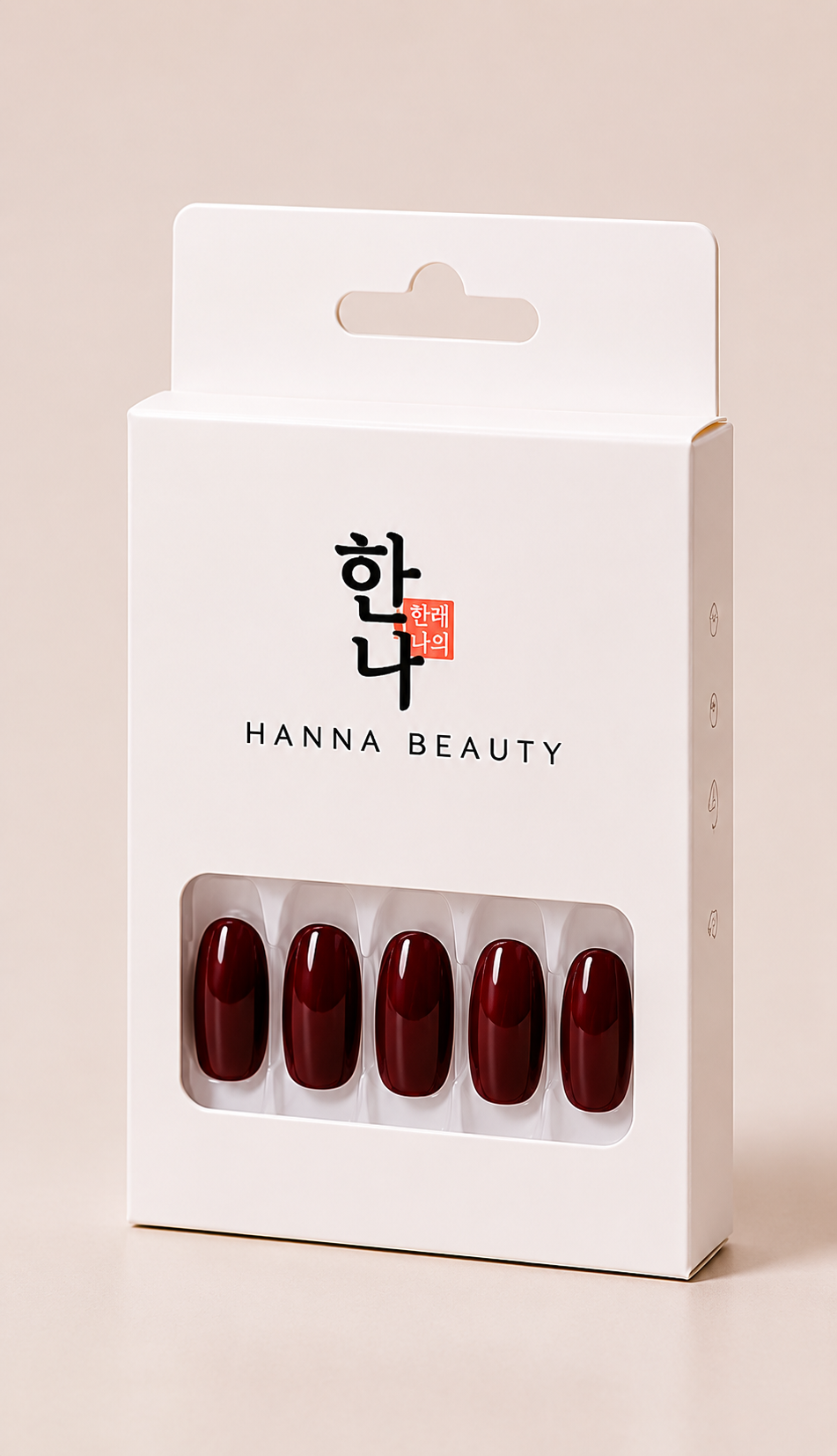 Premium press-on nails maroon